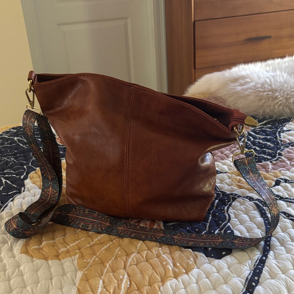 Brown Leather Crossbody Bag